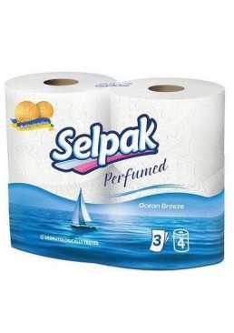 Туалетная бумага Selpak Perfumed с ароматом Океан, 4 рулона